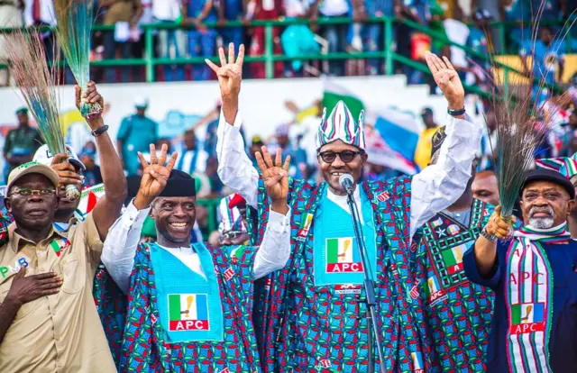 Buhari atawọn aṣíwájú ẹgbẹ́ òṣèlúu APC