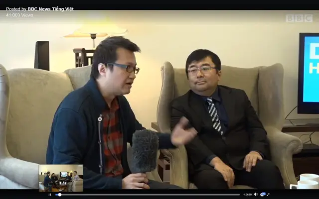 Nguyễn Hoàng của BBC Tiếng Việt và Luật gia người Nhật Hirota Fushihara