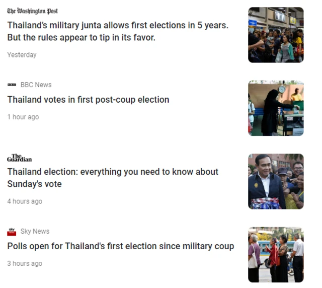 รายงานการเลือกตั้งของสื่อต่างชาติ
