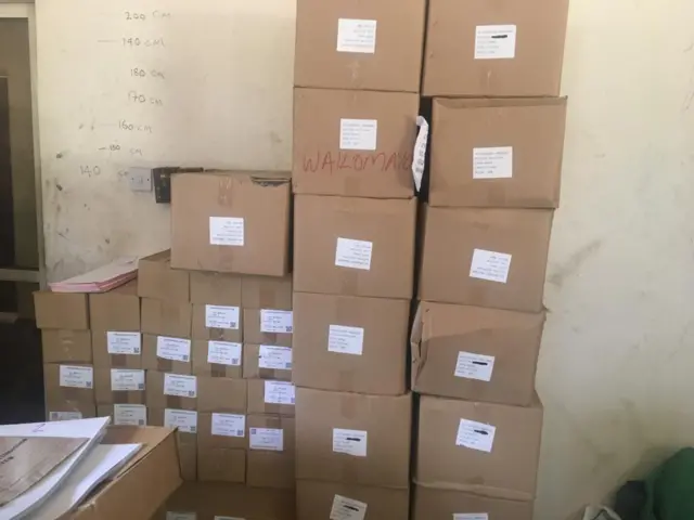 Election materials inside box
