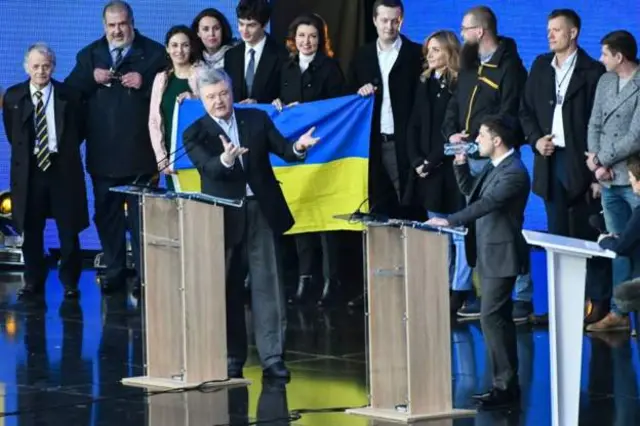 Порошенко і Зеленський на дебатах
