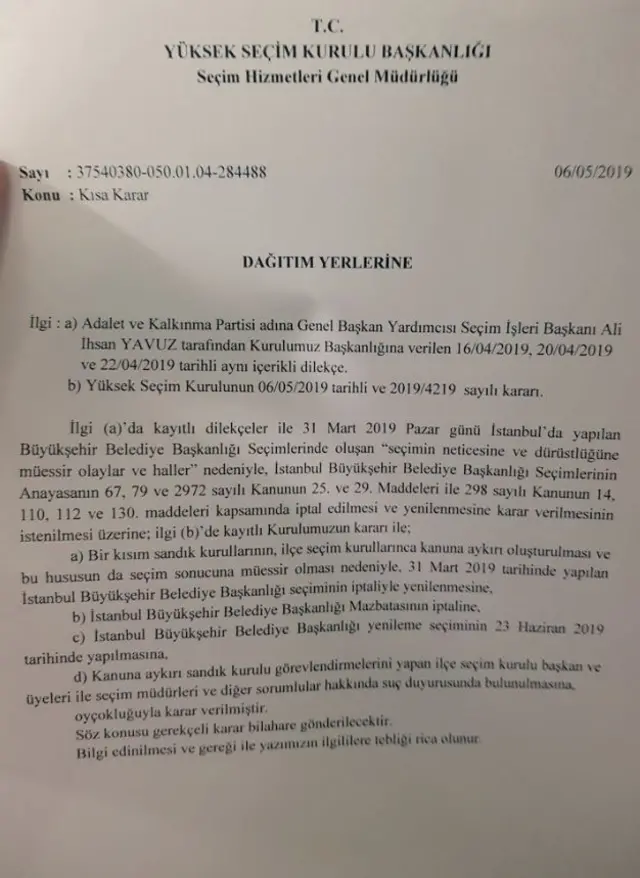 YSK kararı