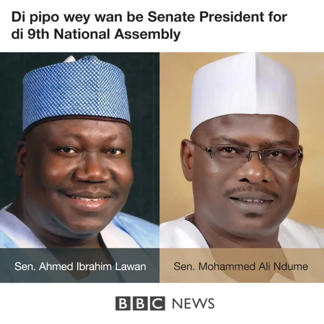 Senator Ahmed Lawan and Senator Ali Ndume dey contest