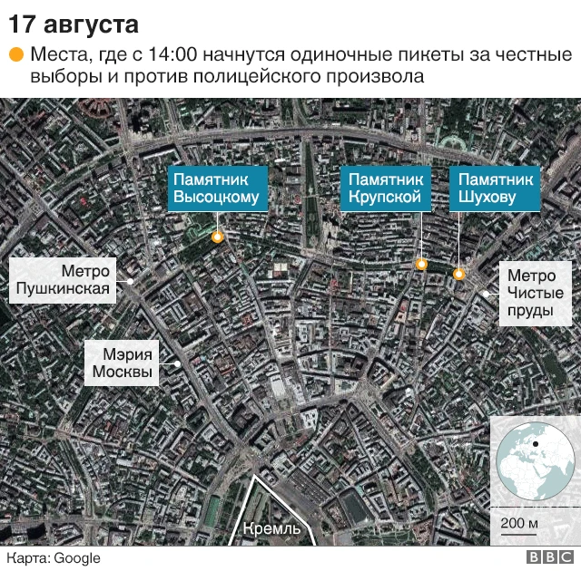 Места пикетов
