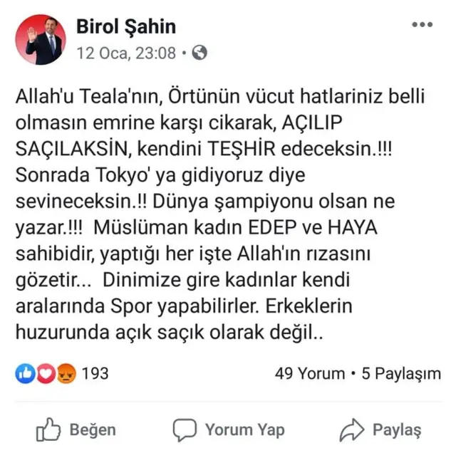 Birol Şahin'in Tokyo paylaşımı