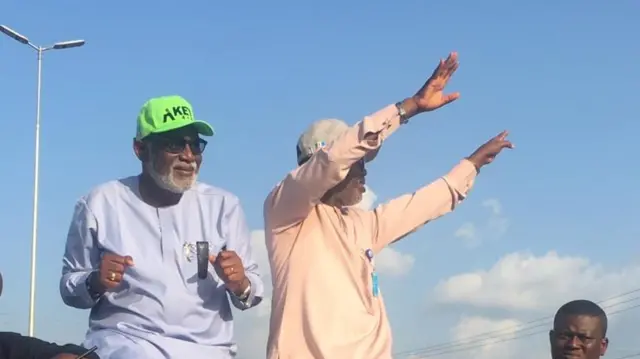 Govnor Akeredolu and im deputy celebrate dia election victory