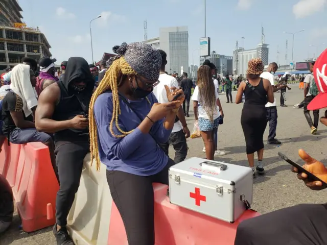 Protestersters for Lekki Toll Gate