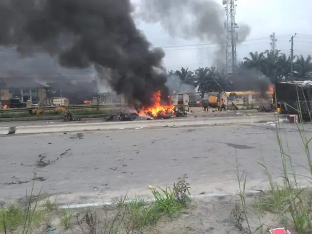 Oyigbo Divisional Police Station burning