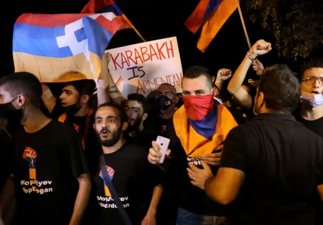Бейрут, митинг протеста у посольства Турции 26.10.20