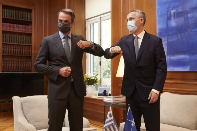 Yunanistan Başbakanı Mitsotakis ve NATO Genel Sekreteri Stoltenberg