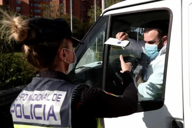 Madrid'de bir kontrol noktası
