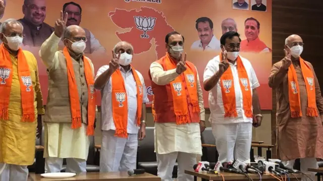 મુખ્ય મંત્રી સહિત નેતાઓ ભાજપ કાર્યાલય કમલમ ખાતે