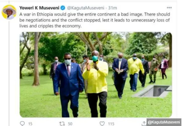 Ujumbe wa Museveni alioufuta Twitter