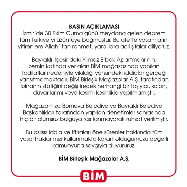BİM'in basın açıklaması