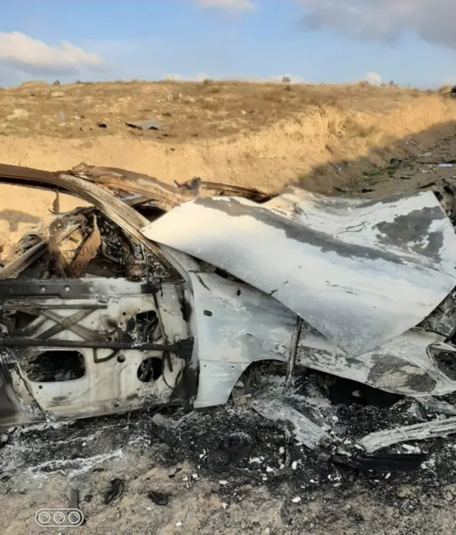 Füzulinin Aşağı Seyidəhmədli kəndində minaya düşmüş "Toyota" avtomobili