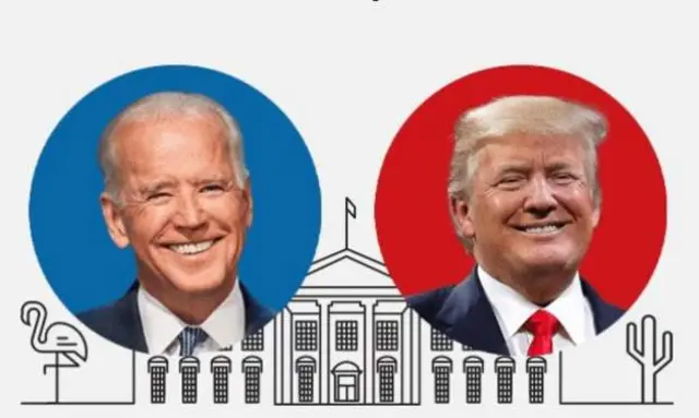 Biden and Trump graphics