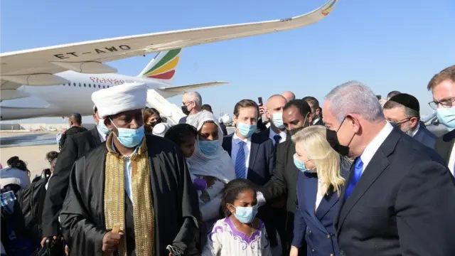 Yuhuudda Itoobiya waxaa Israa'iil kusoo dhaweeyay Ra'iisul Wasaare Benjamin Netanyahu
