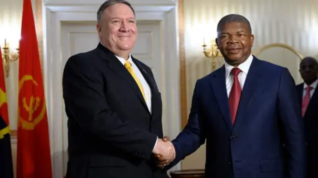 Shugaba João Lourenço (Dama) tare da Sakataren wajen Amurka wanda ke ziyarar Afirka karon farko