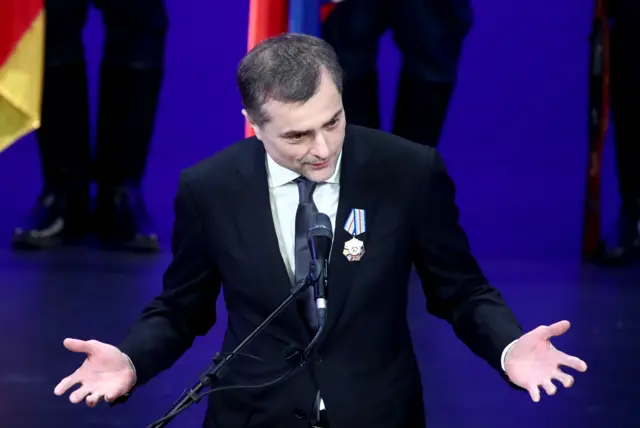 Сурков во время приема по случаю 10-й годовщины признания независимости Южной Осетии