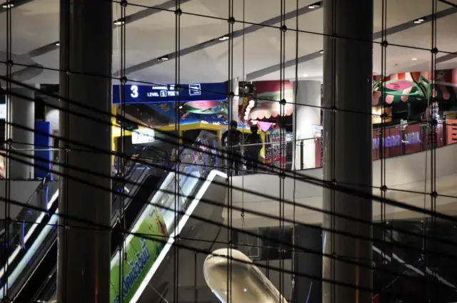 Thai commandos stand inside the Terminal 21 shopping mall, where a mass shooting took place, on February 9, 2020