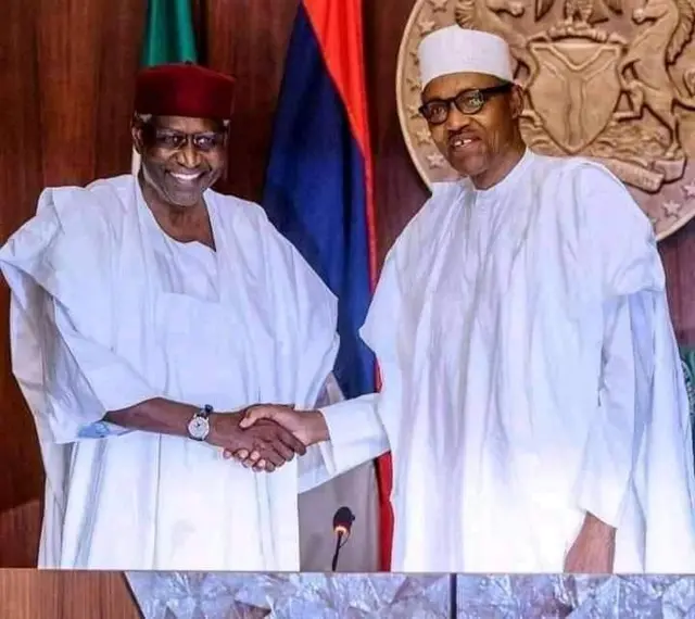 Marigayi Abba Kyari tare da shugaba Buhari