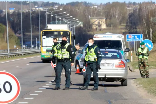 litvanya'da polis kontrolü