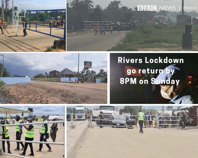 BBC Pidgin Picpost on Rivers lockdown