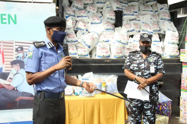 IGP Muhammad Adamu during flag off of Community Sensitization Campaign and Palliative Support Program against COVID-19