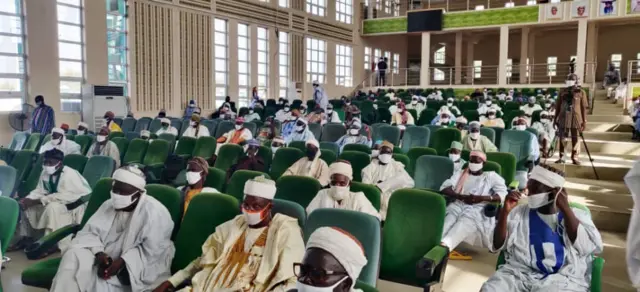 Friday mosque Imams from 44 local goments of Kano meet Govnor Abdullahi Ganduje for goment house