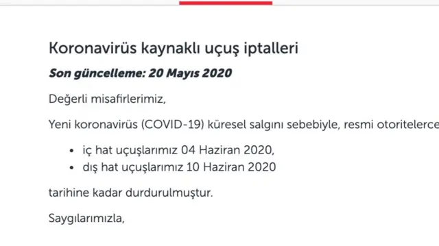 THY internet sitesinde de tarihleri güncellemişti.