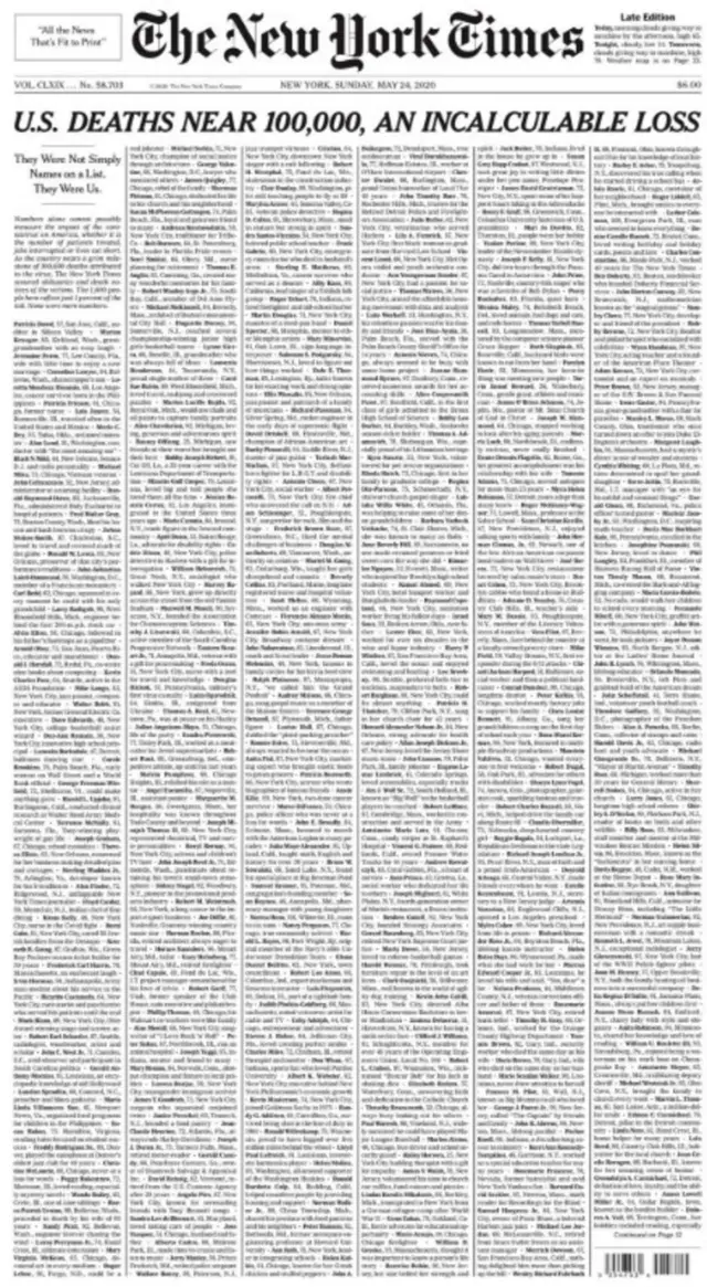 Fuula jalqabaa gaazexaa NewYork Times