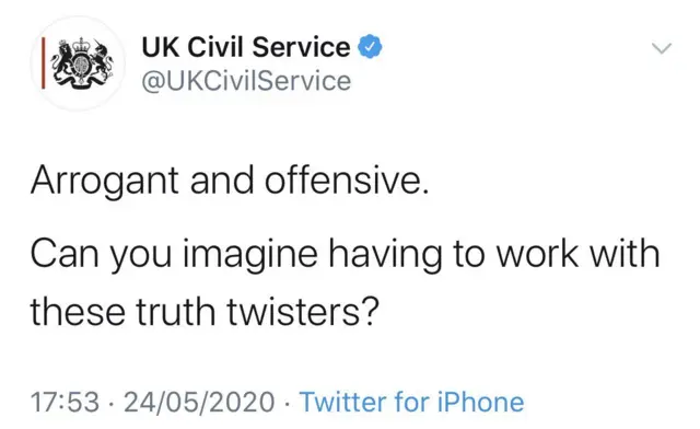 Civil Service tweet