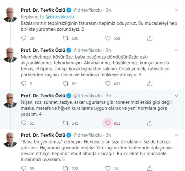 Prof. Dr. Tevfik Özlü'nün tweetleri