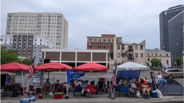 Tulsa'daki Trump destekçileri