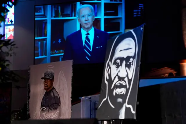 George Floyd cenaze töreninde konuşan Joe Biden