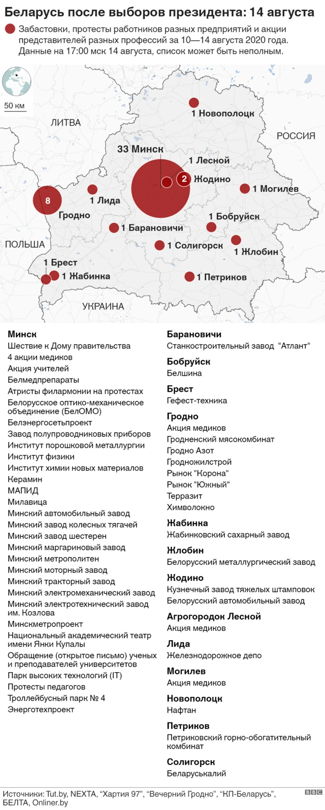 карта протестов
