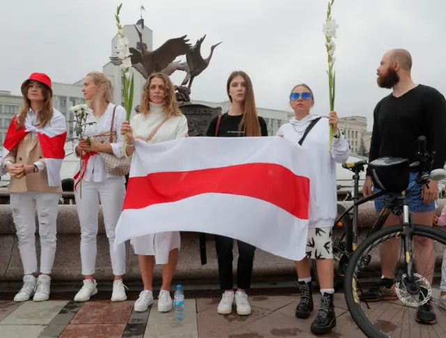 Протестующие в Минске