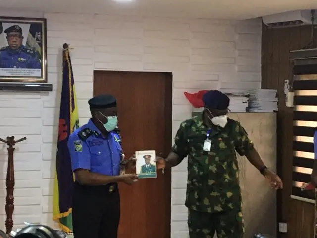 DG NYSC Brig. Gen. Shuaibu Ibrahim and Commissioner of Police Edo State, Johnson Babatunde Kokumo