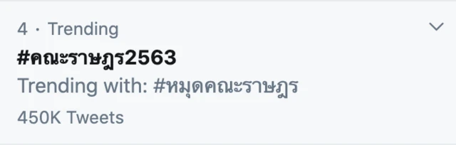 แฮชแท็ก #คณะราษฎร2563 ขึ้นเทรนดิ้งอันดับ 4 ในทวิตเตอร์