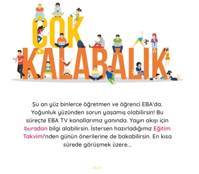EBA TV'deki sistem uyarısı