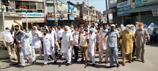 ਖੇਤੀ ਬਿੱਲਾਂ ਦੇ ਵਿਰੋਧ ਵਿੱਚ ਭਾਰਤ ਬੰਦ ਦੌਰਾਨ ਸਿਰਸਾ ਦੇ ਇੱਕ ਬਾਜ਼ਾਰ ਦਾ ਹਾਲ