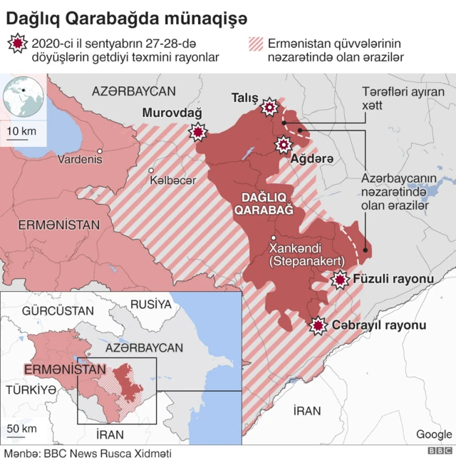 xəritə, döyüşlər, cəbhə, Azərbaycan, Ermənistan,bu gün,