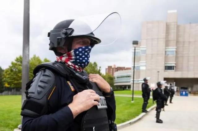 Cops at debate venue