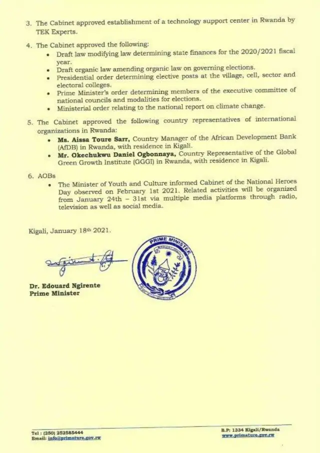Office of the PM | Rwanda