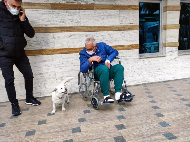 Trabzon'da Boncuk isimli köpek beş gündür sahibini hastane kapısında bekliyor