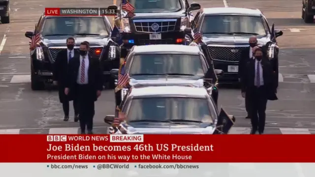 拜登车队前往白宫（20/1/2021）