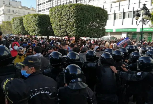المظاهرات في تونس