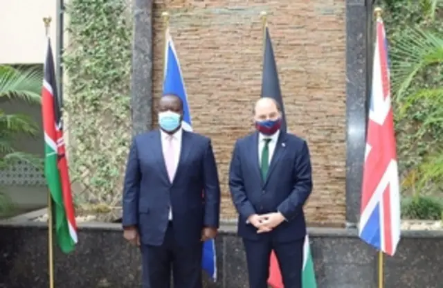 Xoghayaha gaashaandhigga UK, Ben Wallace iyo wasiirka arrimaha gudaha Kenya,Dr Fred Matiang’i oo ku kulmay Nairobi