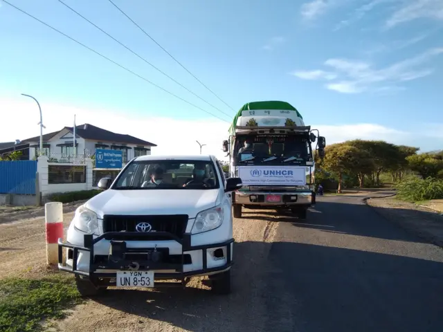 မင်းတပ်ကို ကုလသမဂ္ဂယာဥ်တန်းေရာက်လာခဲ့စဥ်