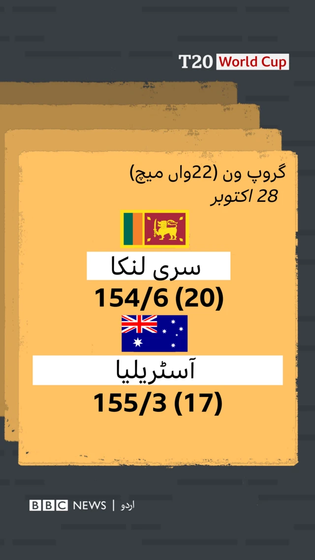آسٹریلیا بمقابلہ سری لنکا
